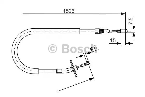 Трос ручного гальма задній, правий 1987477859 BOSCH