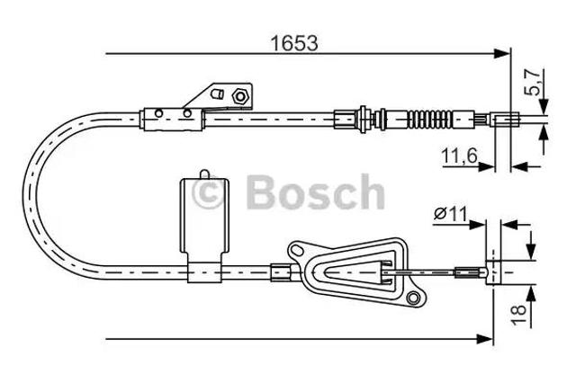Трос стоянкового гальма задній лівий 1987477915 BOSCH
