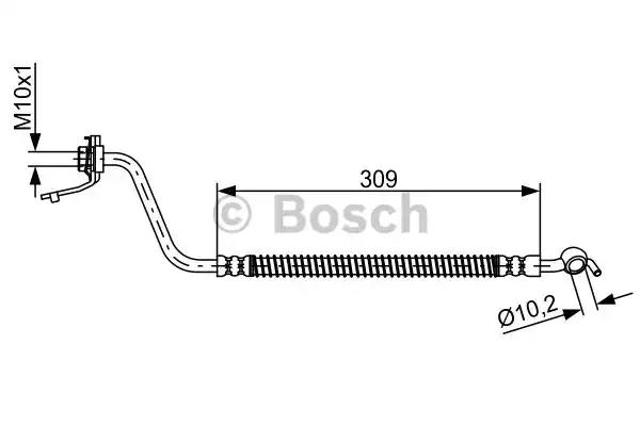 Шланг гальмівний задній, лівий 1987481877 BOSCH