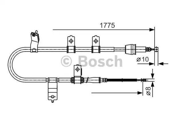 Трос стоянкового гальма задній правий 1987482077 BOSCH