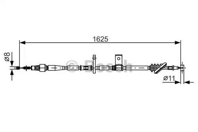 Трос ручного гальма задній, правий 1987482094 BOSCH
