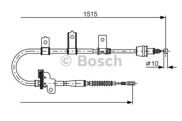 Трос стоянкового гальма задній лівий 1987482098 BOSCH