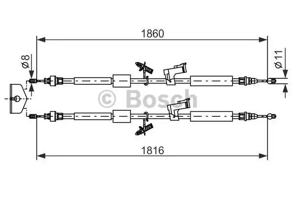 Трос ручного гальма задній, правий/лівий 1987482189 BOSCH