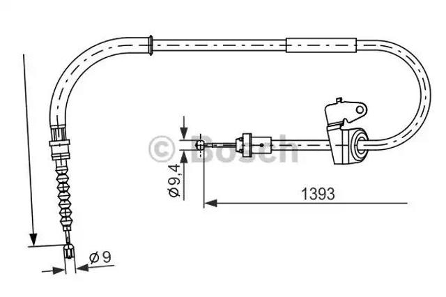 Трос стоянкового гальма задній лівий 1987482227 BOSCH
