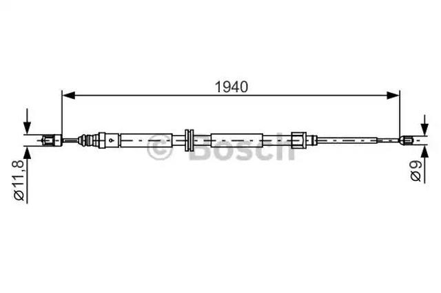 Трос ручного гальма задній, правий/лівий 1987482325 BOSCH