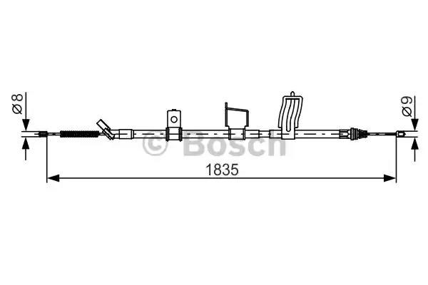 Трос стоянкового гальма задній правий 1987482341 BOSCH