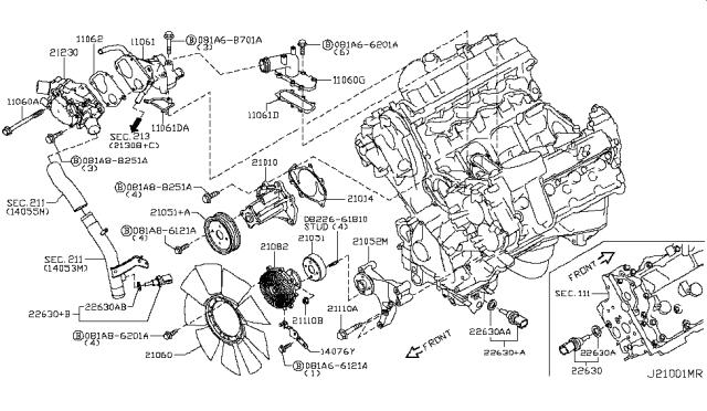 Насос охолодження 210107S000 NISSAN