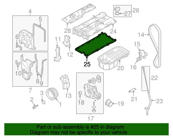 Прокладка клапанної кришки двигуна 2244126020 HYUNDAI