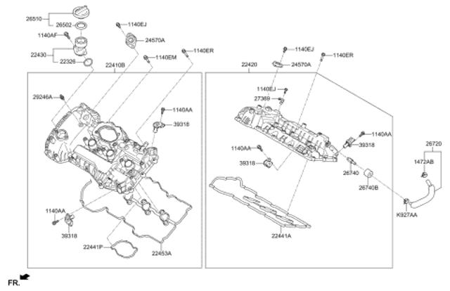 Прокладка кришки клапанної  224412GGB0 HYUNDAI