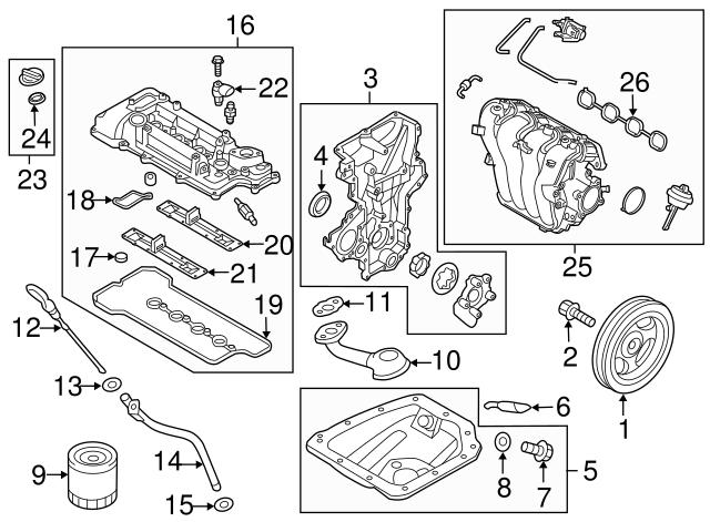 Прокладка клапанної кришки двигуна, комплект 224452B800 HYUNDAI