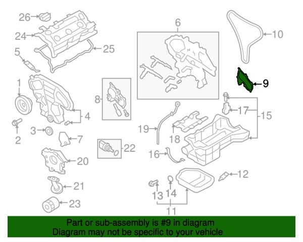Прокладка передньої кришки двигуна 23797JA10B NISSAN