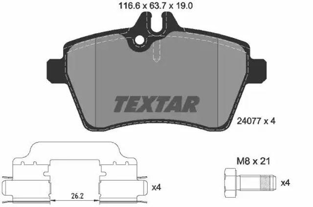 Колодки передні 2407702 TEXTAR
