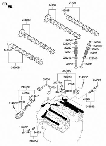 Клапан регулювання тиску масла 243553C100 HYUNDAI