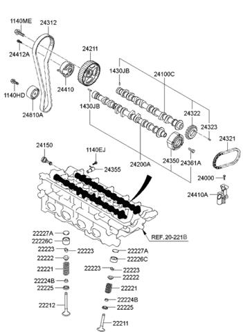 Заспокоювач ланцюга ГРМ 244312B000 HYUNDAI