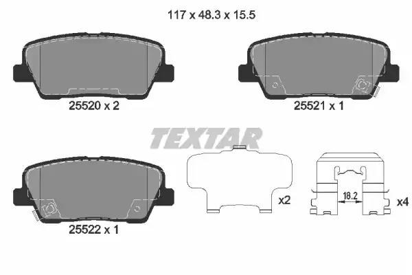 Колодки гальмові задні, дискові 2552001 TEXTAR