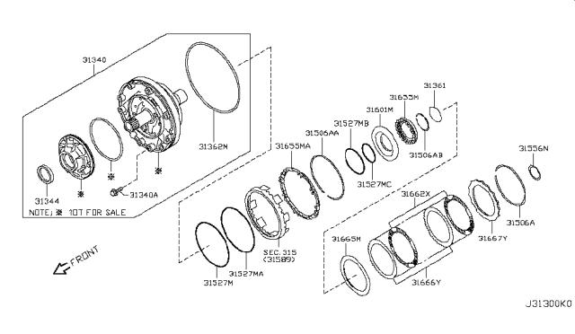 Сальник масляного насоса АКПП 313754AX02 NISSAN