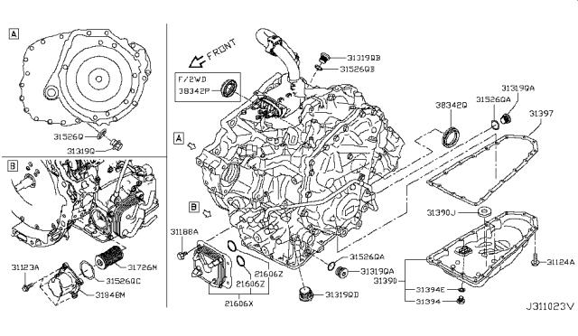 Фільтр для автомат коробки 317263XX0A NISSAN