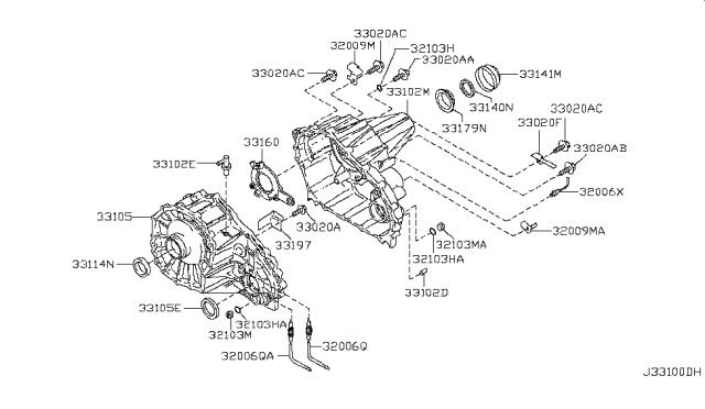 Сальник раздатки, передній, вихідний 332167S11C NISSAN