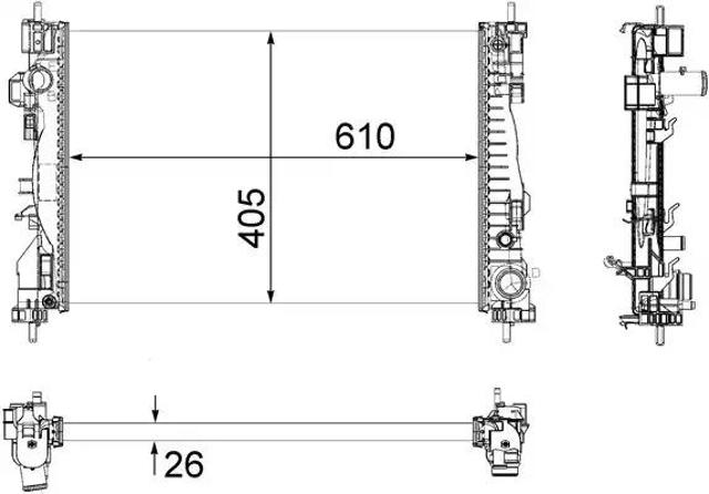 Радіатор охолодження двигуна 350213129700 MAGNETI MARELLI