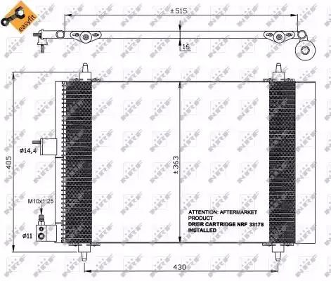 Радіатор системи охолодження кондиціонера 35414 NRF