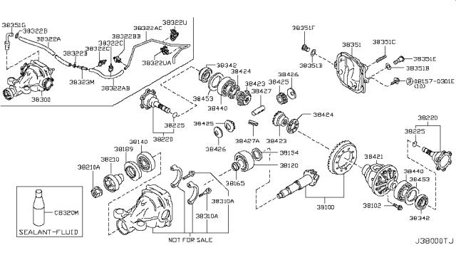 Сальник піввісі переднього моста, лівої 3834240P00 NISSAN