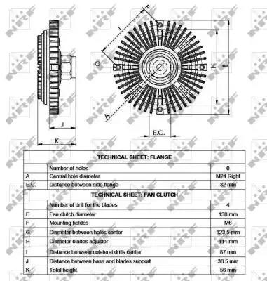 Вискомуфта, вязкостная муфта вентилятора охолодження 49519 NRF