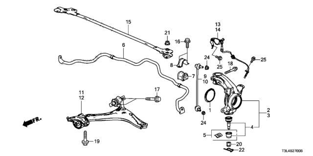 Втулка стабілізатора переднього 51306T2BA01 HONDA