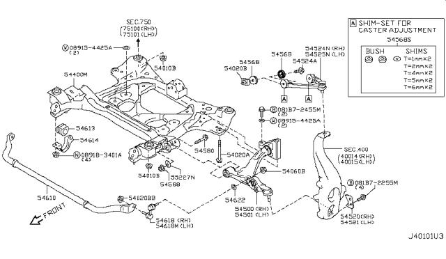 Солдатик стабілізатора, переднього, правий 54618EG001 NISSAN