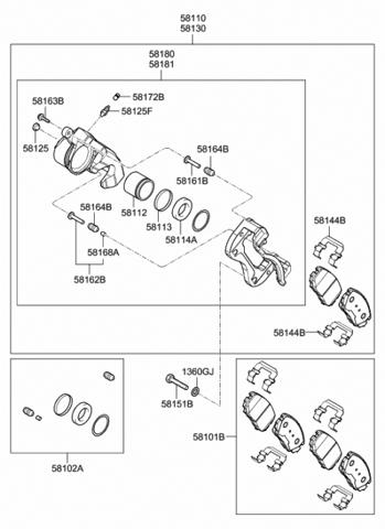 Сальник супорту переднього 5811433000 HYUNDAI