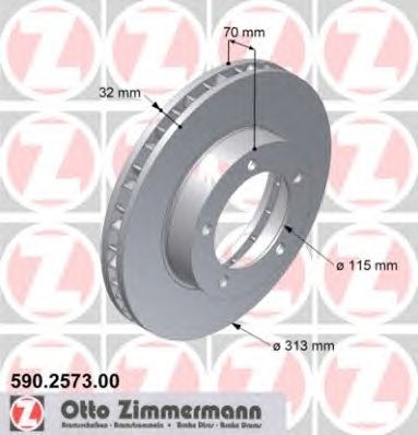 Диск переднього гальма 590257320 ZIMMERMANN