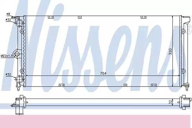 Радіатор системи охолодження двигуна 651911 NISSENS