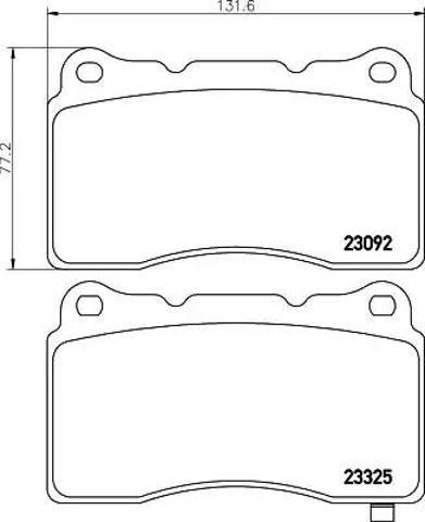 Колодки гальмівні дискові комплект 8DB355006601 HELLA