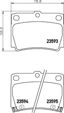Задні колодки 8DB355009501 HELLA