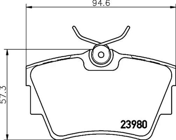 Задні гальмівні колодки 8DB355010761 HELLA