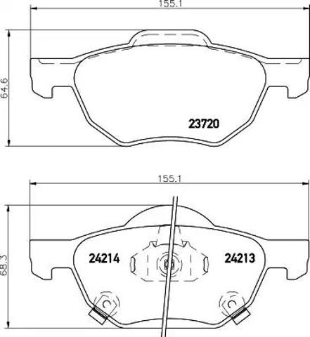 Колодки передні 8DB355010831 HELLA