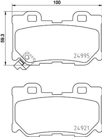 Колодки гальмові задні, дискові 8DB355015421 HELLA