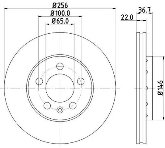 Диск переднього гальма 8DD355105361 HELLA