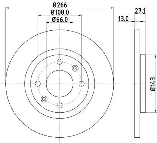 Диск гальмівний передній 8DD355105751 HELLA