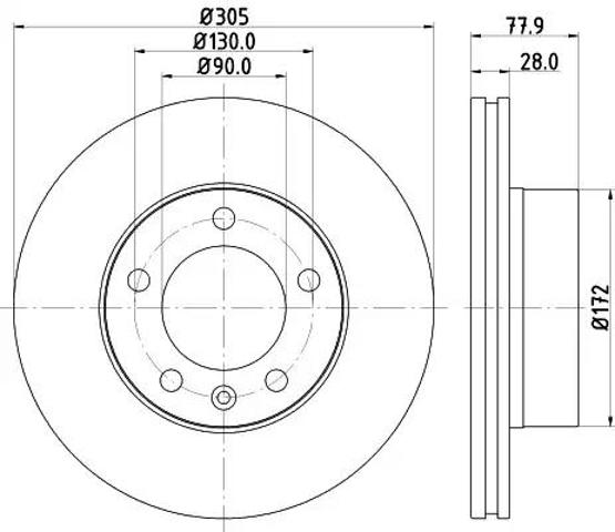 Диск гальмівний передній 8DD355108931 HELLA