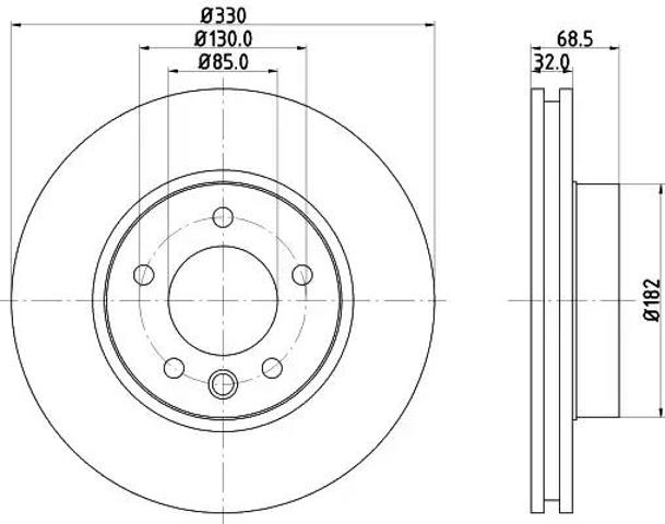 Гальмо дискове переднє 8DD355109741 HELLA