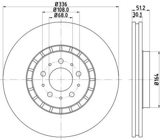 Диск гальмівний передній 8DD355110591 HELLA