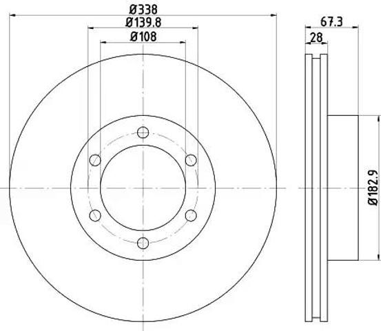 Гальмо дискове переднє 8DD355111861 HELLA