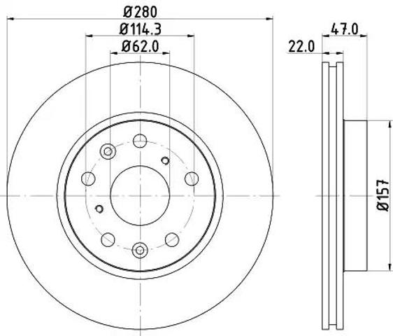 Диск гальмівний передній 8DD355113631 HELLA