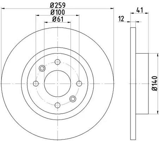Гальмо дискове переднє 8DD355115271 HELLA
