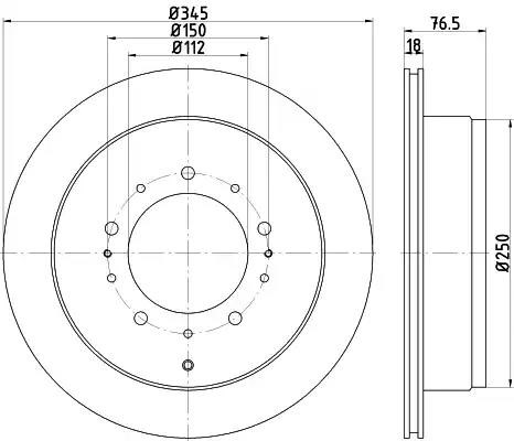 Диск заднього гальма 8DD355116331 HELLA