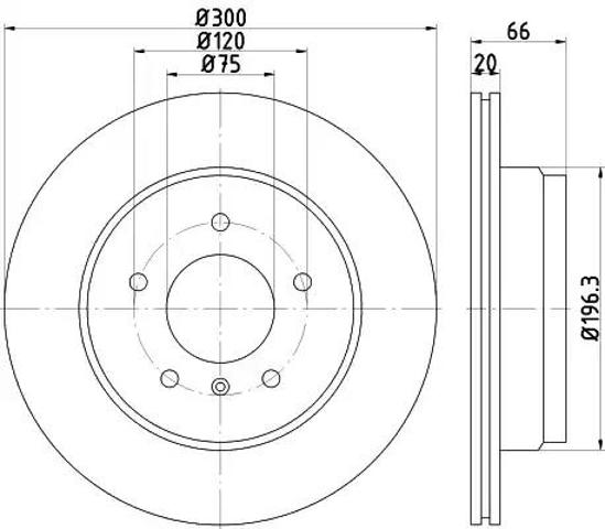 Диск заднього гальма 8DD355118271 HELLA