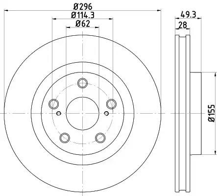 Гальмо дискове переднє 8DD355118561 HELLA