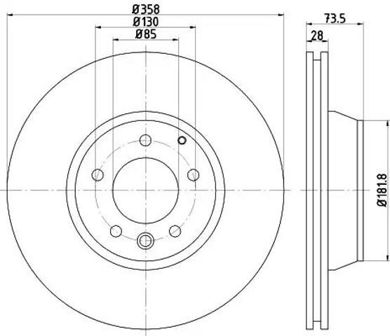 Диск заднього гальма 8DD355129721 HELLA