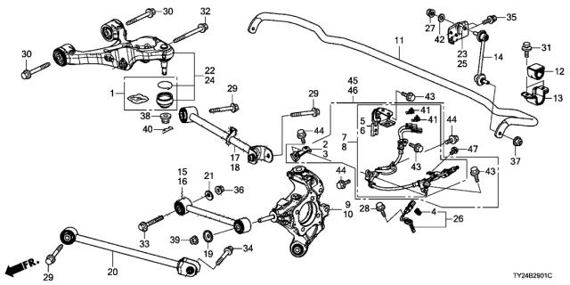 Болт переднього важеля, нижнього 90118SNA000 HONDA