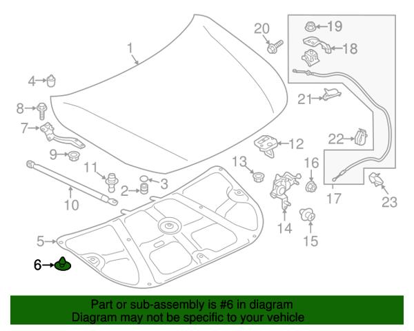Пістон (кліп) утеплювача капота 90814FC001 SUBARU